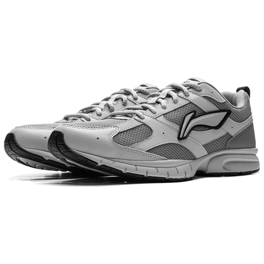 Li-Ning Minimalist Trendy Lightweight Rebound Shock Absorption Non-Slip Wear-Resistant Breathable Low-Top Running Shoes Men sneaker Gray ARSU067-2