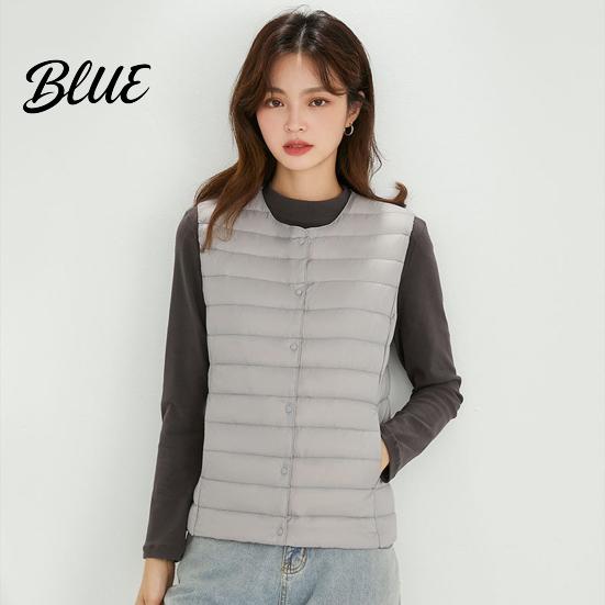 White Goose Down Coat Single-breasted Women Jacket Fall Winter Insulated Vest Sleeveless Padded Round Lightweight