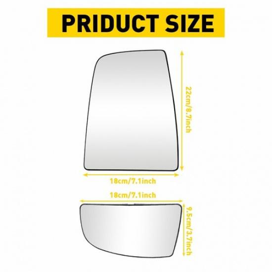 Mirror UpperLower Glass Driver Left For LH Side Ford Transit Van 150 250 350 HD