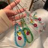 Original Homemade Colored Flower Beaded Chain Lanyard Car Keychain Bag Pendant Camera Pendant Fresh