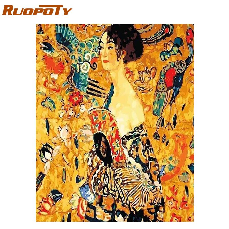 

Рамка RUOPOTY, известная картина, картина по номерам, домашний декор, холст по номерам, картина, акриловая краска для стен, художественный декор 40x50CM NO Frame