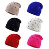 Colored Rhinestone Winter Hat Warm Skullies Hat Casual Beanie Hat for Women