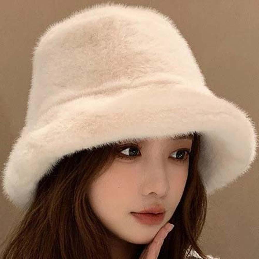 Warmer Plush Basin Cap Temperament Anti-cold Bucket Hat Elegant Winter Fisherman Hat  Men
