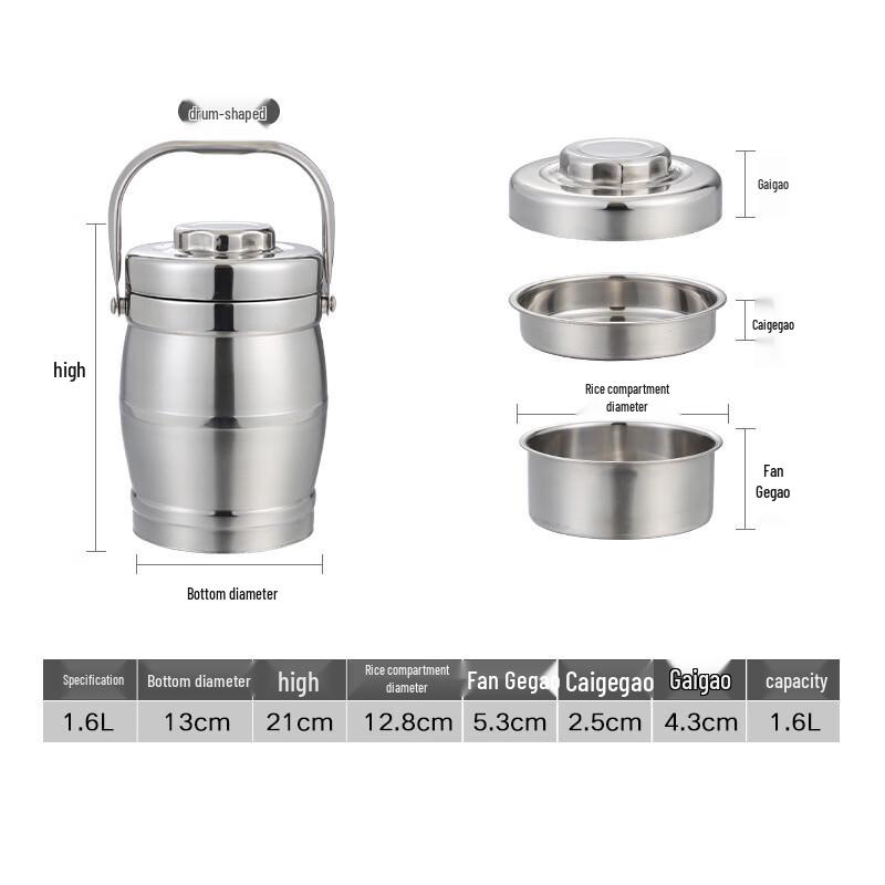 Lijia 3-Layer Insulated Stainless Steel Food Carrier