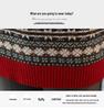 Women's Jacquard Pure Wool Sweater - Thickened Half-High Collar, Long Sleeve, Loose Knit - Autumn/Winter Fashion