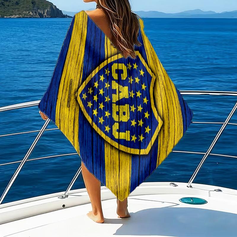 Boca Football Club Bedrucktes Strandtuch, Superweiche Mikrofaser, Perfektes Geschenk Geburtstag, für Pool, Strand, Reisen, für Familie und Freunde