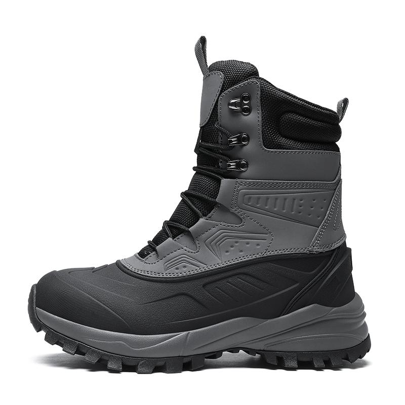 Bottes de Neige d'Hiver pour Homme Mi-hautes Semelle Épaisse Peluche Antidérapantes Résistantes à l'Usure Grande Taille Bottes de Neige pour l'Hiver Bottes d'Hiver pour Homme