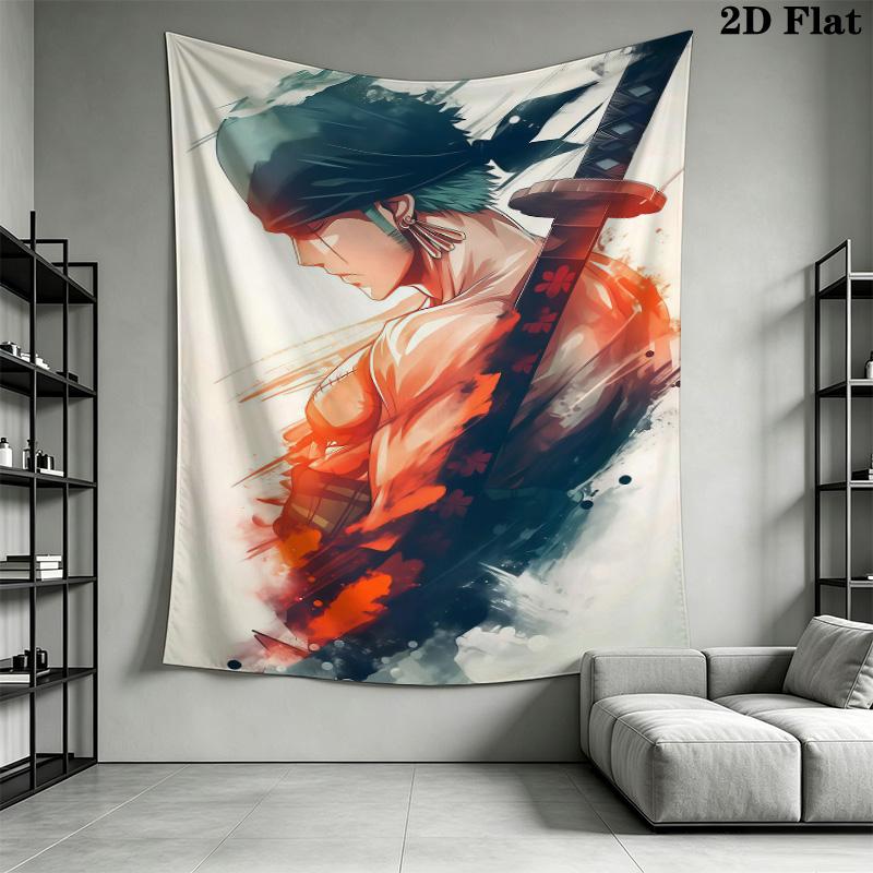 Roronoa Zoro Wall Tapestry Aesthetic Wall Hanging Printed Fabric Blanket Decorative Tapestries For Bedroom Living Room Home Decor