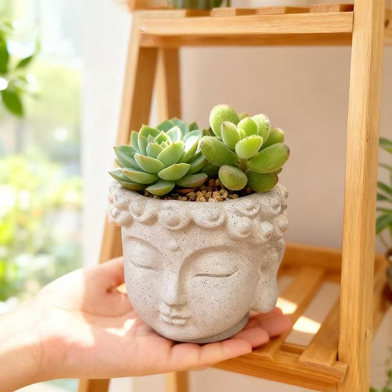 Creative Statue Flowerpot Green Potted Plants Container Home Courtyard Garden Decor Resin Handicrafts Ornament Gift