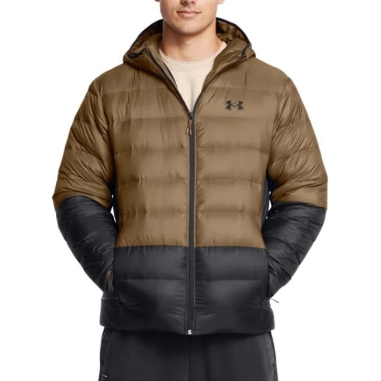 Under Armour Echo Lightweight Training Sports Warm Long Sleeve Down Jacket Men Jacket Coyote-Brown 1385840-498