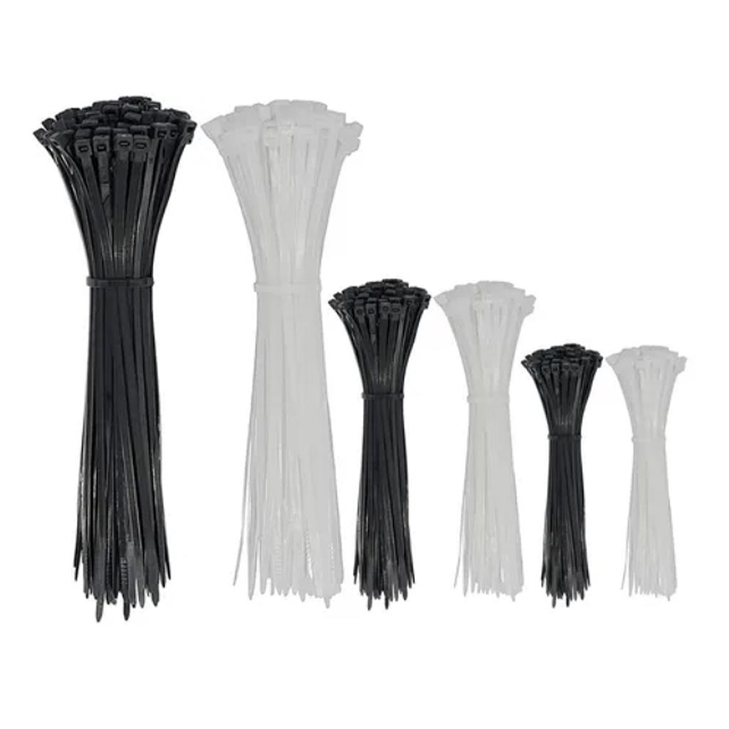 600Pcs Nylon Cable Ties Self Locking Binding Harness PA66 Electrical Auxiliary Materials 15 20 30cm