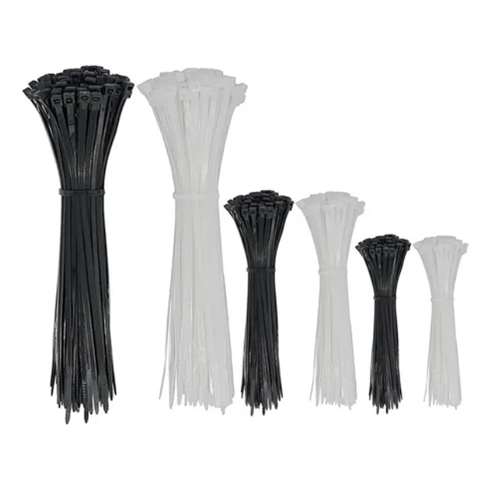 

600Pcs Nylon Cable Ties Self Locking Binding Harness PA66 Electrical Auxiliary Materials 15 20 30cm