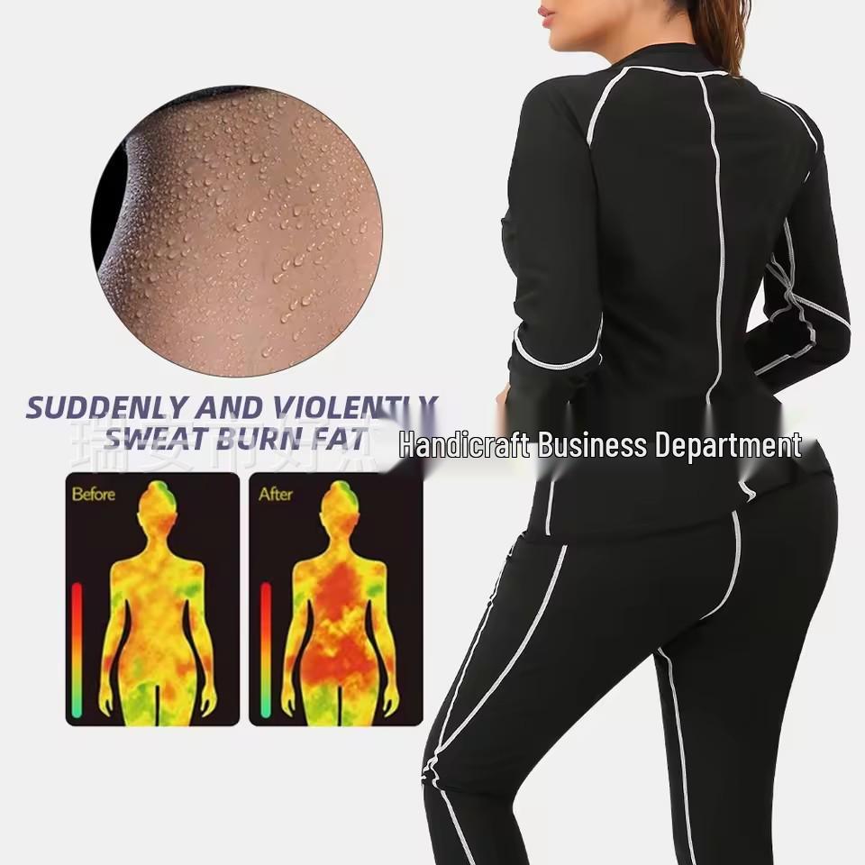 Tuta Sauna Taglie Forti da Donna Set Modellante per Yoga e Controllo Addominale