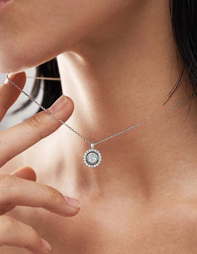 MomentWish Tanzender Stein Halskette für Damen, Moissanit Anhänger, Sterling Silber 925 Kette, Hypoallergen, Simulierter Diamant, Geburtstag, Jahrestag G