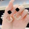 Simple Niche Women's Earrings Light Luxury Design Sense Geometric Diamond Earrings Temperament High-grade Sense of Earrings