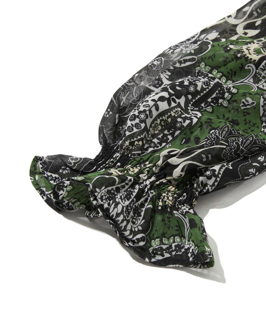 Penfield Pattern Lace Detail Dress Green_Fs2Ws80F