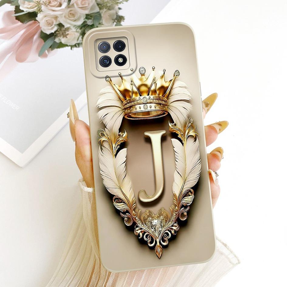 For OPPO A73 A53 5G Case CPH2161 PECM30 Fashion A Z Initial Letters Soft Silicone Phone Back Cover For OPPO A72 5G PDYM20 Fundas