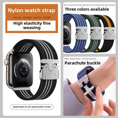 Nylon Braided Strap For Apple Watch 10 Strap 40mm 44mm 46mm 42mm 49mm IWatch Ultra2 SE 9 8 7 6 45mm 41mm 38mm Band Bracelet