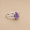 Purple Amethyst Pear Shape Statement Ring 7x10mm, 925 Sterling Silver Ring, Handmade Boho Jewelry for Women