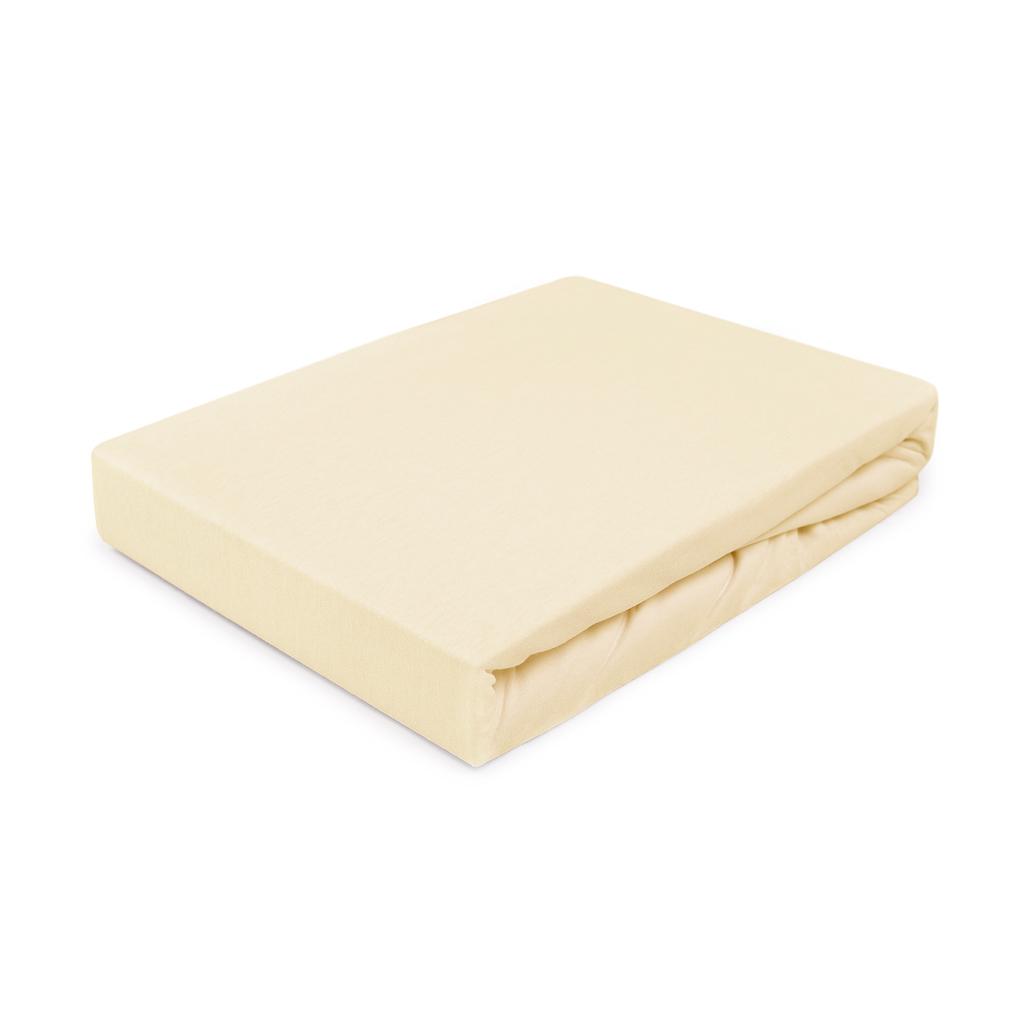 Fitted sheet 80x160 elastic JERSEY 100% COTTON cream color