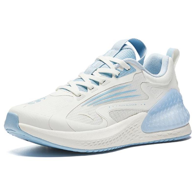 Anta Running Collection Cushioned Slip-Resistant Low-Top Running Shoes Women's White Blue Sneakers