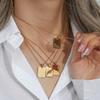 Vintage Silberfarben Graviert Länglich Paar Anhänger Perlenkette Damen Halskette Edelstahl Schmuck Halskette Für Männer