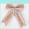 Handmade Christmas Bow With Linen Material Decor Festival Holiday Supplies Party