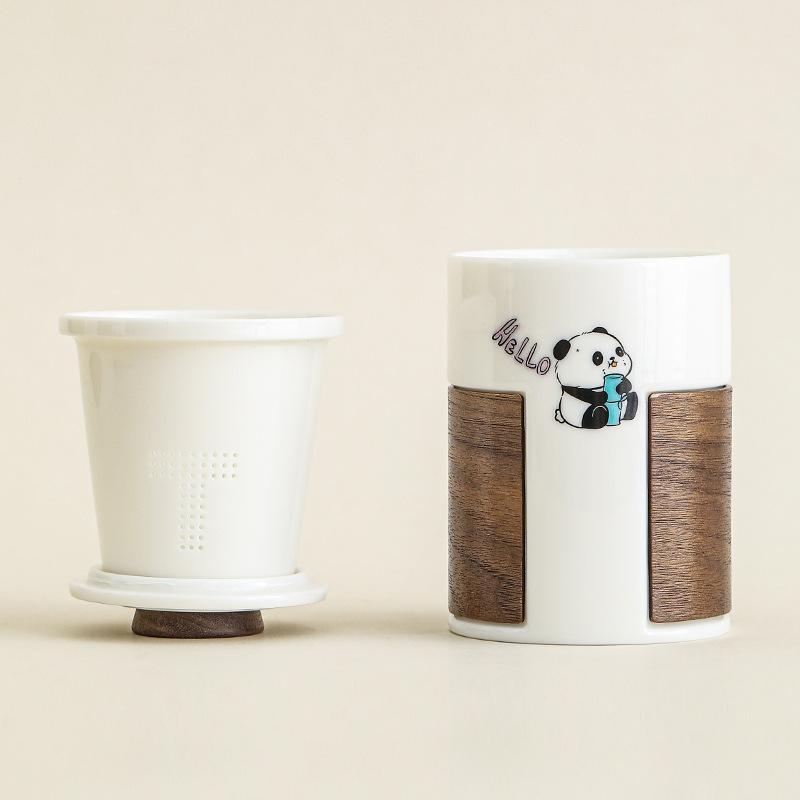 Panda Teacup Personal Special Tea Cup Office Water Cup New Ceramic Tea Separation Cup Souvenir