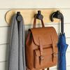 Bamboos And Stainless Steel Hook For Hanging Towels Clothes Decorative Coat Rack Wall Mounted Key Organizer