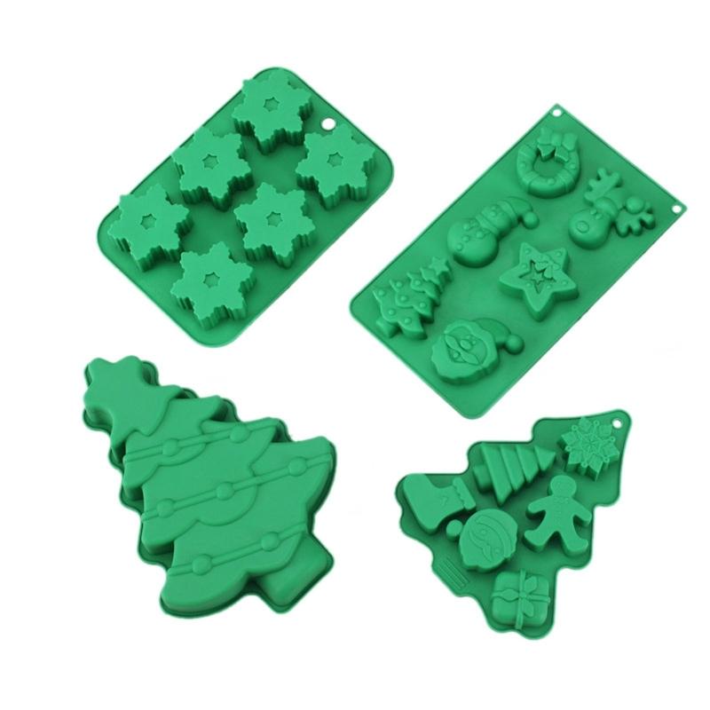 

Christmas Themed Chocolate Moulds Mousse Molds Silicone Material Baking Gadgets