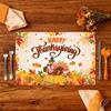 Happy Thanksgiving Placemats Set of 4, Turkey Placemats for Party Supplies, 12 X 18 Inch