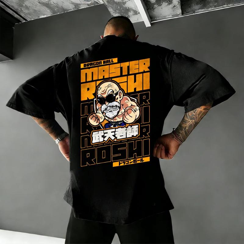 Dragon Ball Master Roshi Anime T Shirt Men Women Summer Cotton Short Sleeve Tops Casual Graphic Tee Streetwear Cartoon Printed