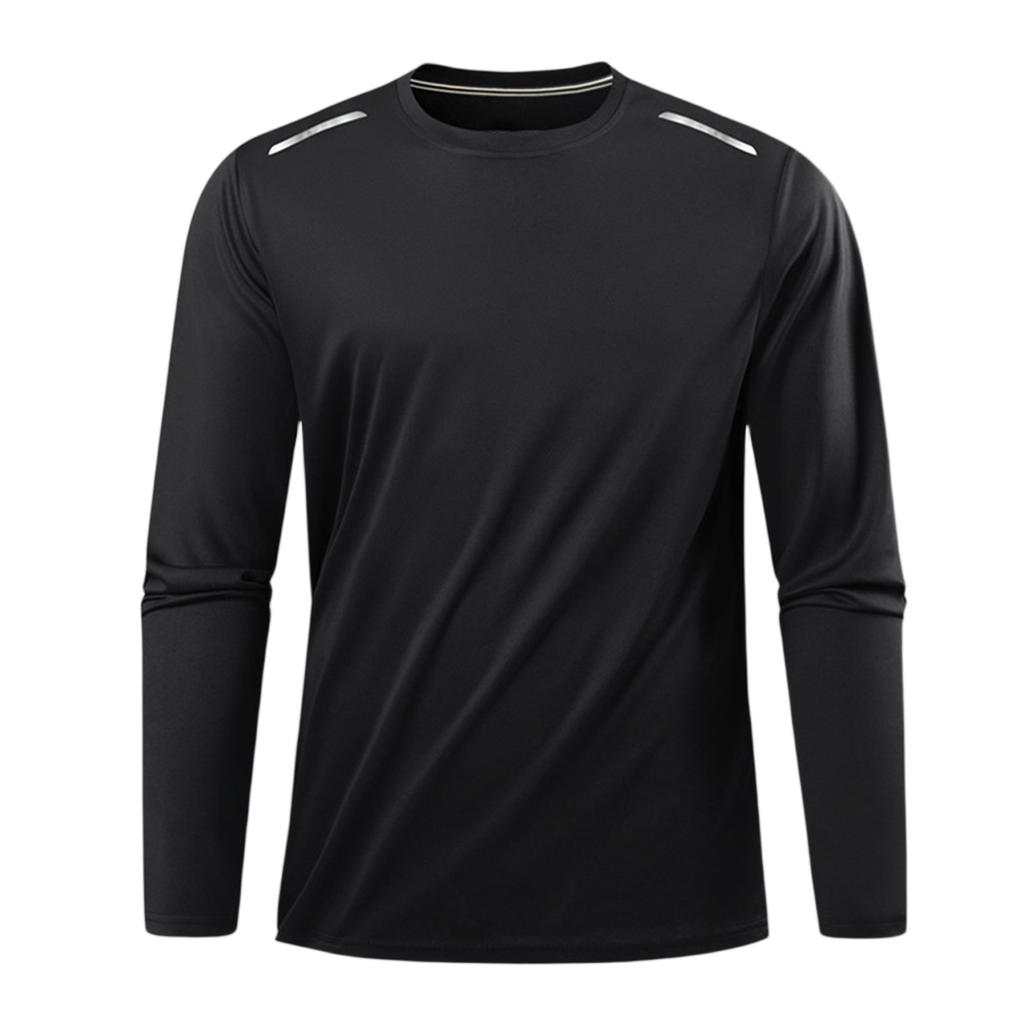 Men's Quick Drying Round Neck T-shirt Long Sleeve Men's Ice Silk Thin Fitness Running Top Bottoming Long Sleeve