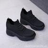 Inner Heightening Women's Shoes New Flying Woven Single Shoes Trendy High-top Shoes Women's Trend Spring and Autumn Single Net Red Shoes Children Tren