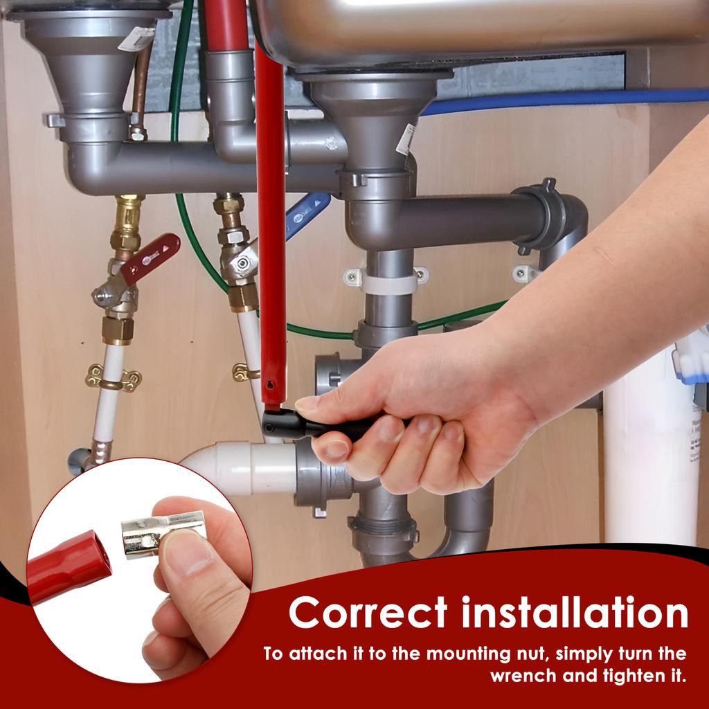 Waschbeckenarmatur Schlüssel Küchen- Badezimmerhahn Installationswerkzeug Kohlenstoffstahl Armaturenschlüssel Multifunktions-Wasserrohr-Reparaturwerkzeuge