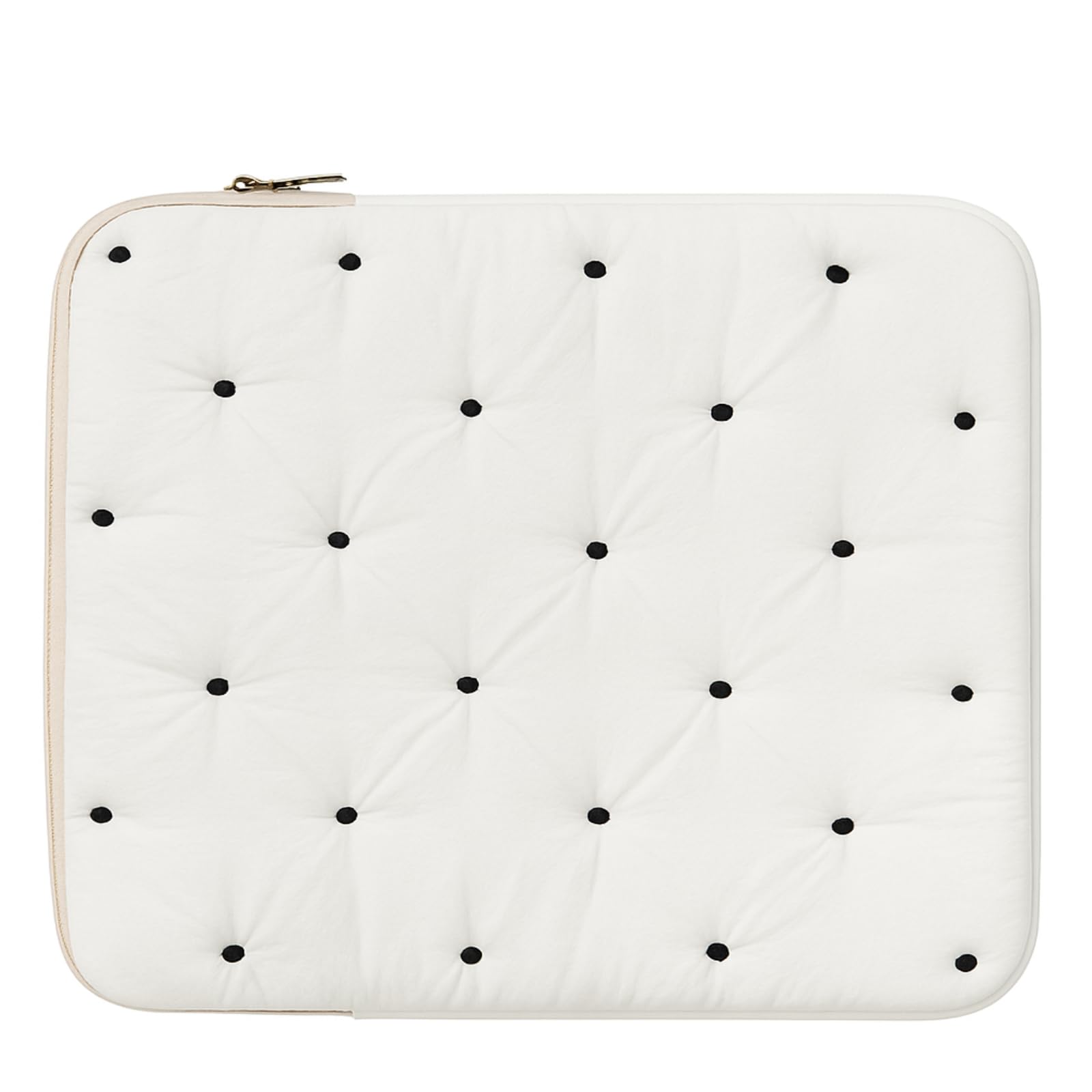 

Cute, fluffy quilted and polka dot computer case with cushioned interior. Compatible with MacBooks 11/13/15 inches, black and white. (White, 13-inch)