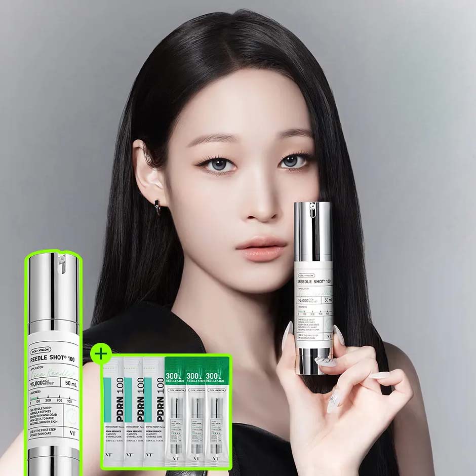 VT Reedle Shot 100 Essence Special Set Korean Daily Skin Texture Care Serum
