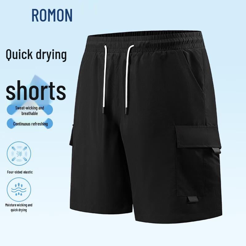ROMON Men s Summer Loose Cargo Shorts M