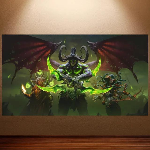 World of Warcraft Retro Canvas Poster Classic Game Wall Art for Game Room Decor Wall Sticker Painting