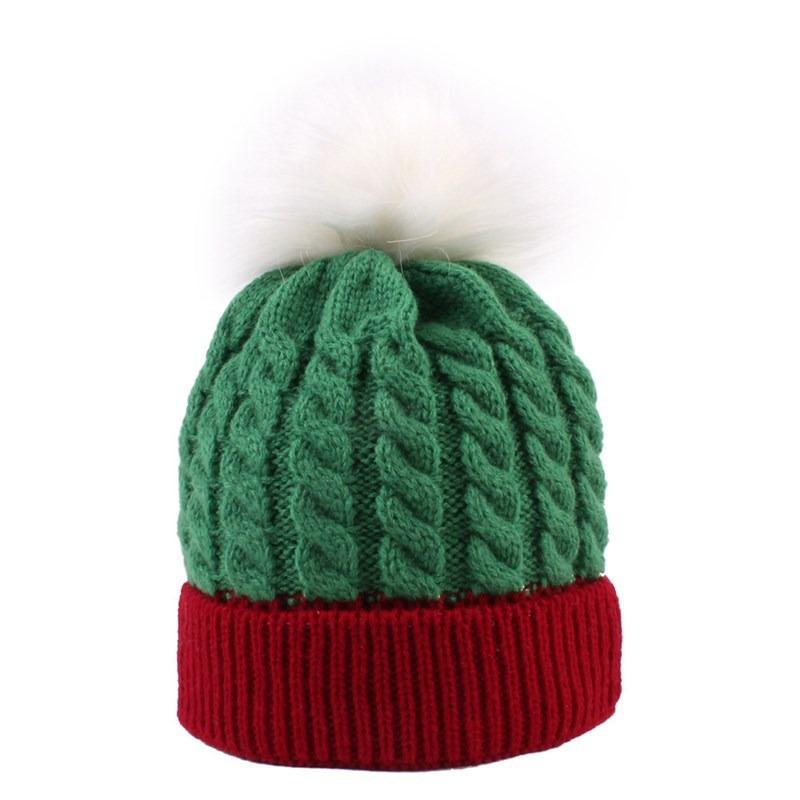 Children's Christmas Hat, Hairball Hat, Warm Christmas Gift, Cold-proof Thickened Knitted Wool Hat Tide