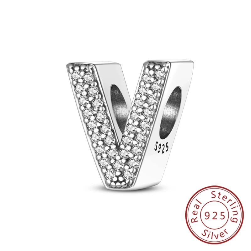 Charms Fit Original Bracelet A-Z Alphabet Charms Beads Copper 26 Letters Charm For Women Girl Diy Fine Jewelry Gift