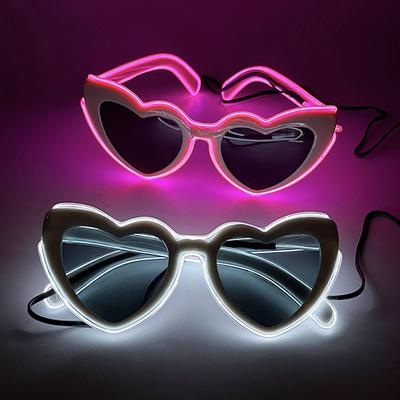 1/5/10PCS LED Heart Sunglasses Girls Night Wedding Bridal Shower Bride To Be Favors Women's Sunglasses Glowing Heart Glasses