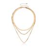Simple Chain Three Layered Necklaces Separated Set for Women Statement Golden Punk Metalic Collar Necklace Jewelry Gifts