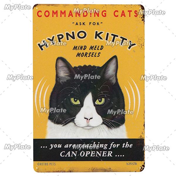 [MyPlate]Cat Poster Metal Sign Vintage Plaque Dog Tin Sign Wall Decor For Club Pet Store Tin Plate Dog Gift