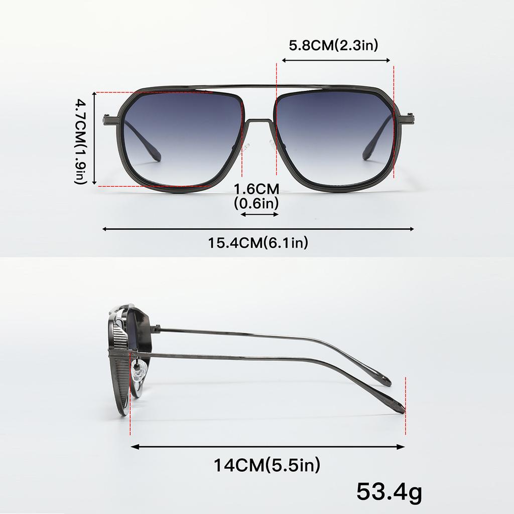 Ins Popular Unisex Pilot Frame Casual Gradient Trendy Sunglasses For Men Outdoor Driving Fishing Vacation Accessories