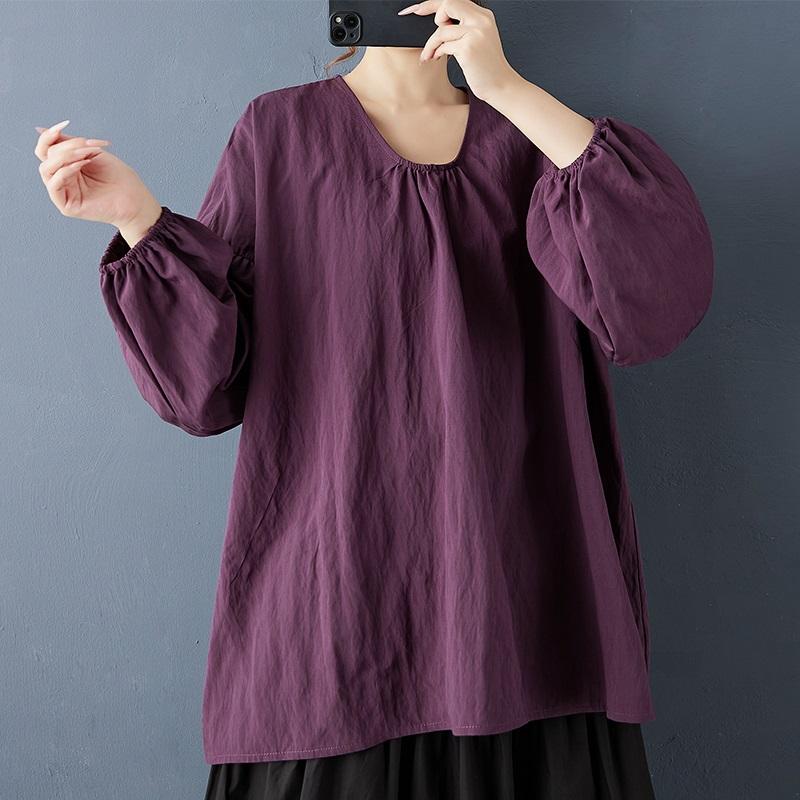 long sleeve oversized cotton Spring autumn tshirt vintage tee t shirt casual loose tops women 2025 t-shirts clothes