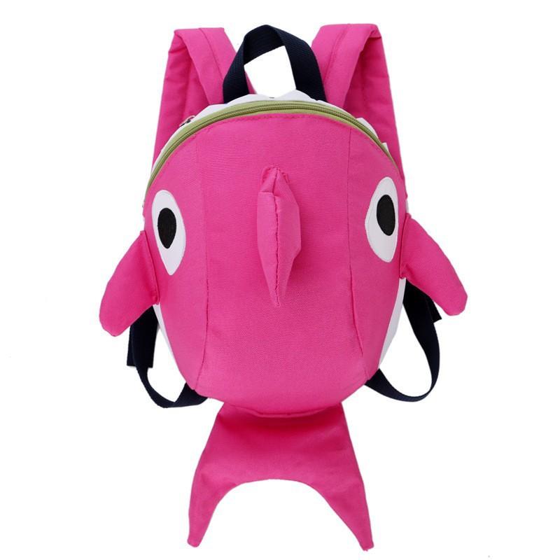 

Шкільний портфель для дитячого садка з мультфільмом, для хлопчиків і дівчаток, полегшений тягар, захист від хребта, рюкзак із зображенням акули, друкований логотип навчального класу Small рожевий червоний колір