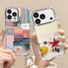 Anime Beach Scenery Case For iPhone 17 18 Pro Max Plating Lens Frame Clear Soft Phone Cover For iPhone 16 15 14 13 Pro Max 17E