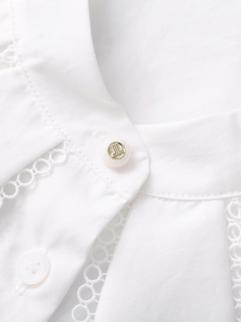 Nanyou Elegant French Petal Collar Women's Spring Shirt