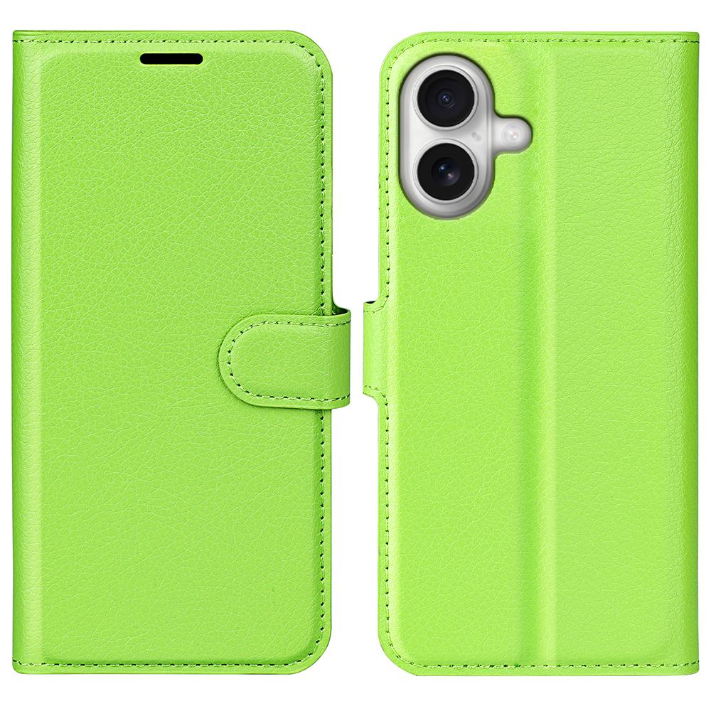 For iPhone 17 Wallet Case Litchi Texture Shockproof Leather Flip Stand Phone Cover